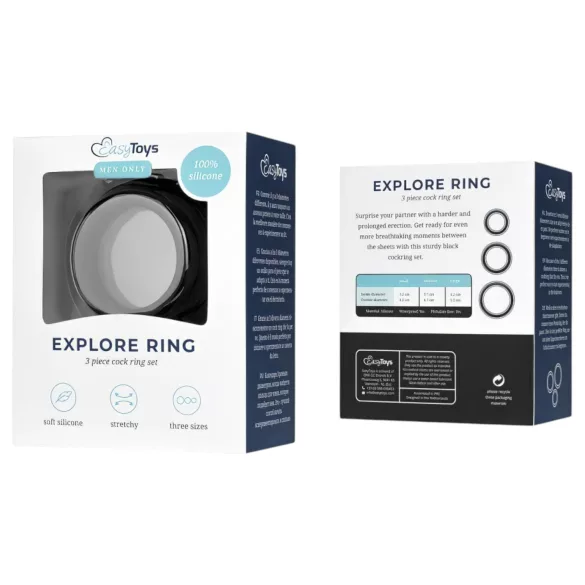 Easytoys Explore Ring - peeniserõngaste komplekt - 3 tk - must