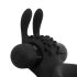 Easytoys Share Ring - must valge vibraatorrõngas peenisele ja munanditele