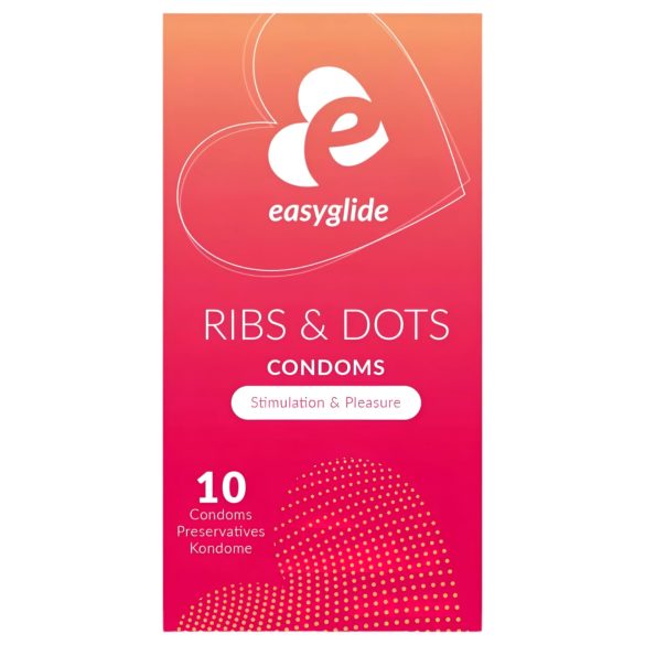 EasyGlide Ribs & Dots - täppismustriga kondoom (10tk)