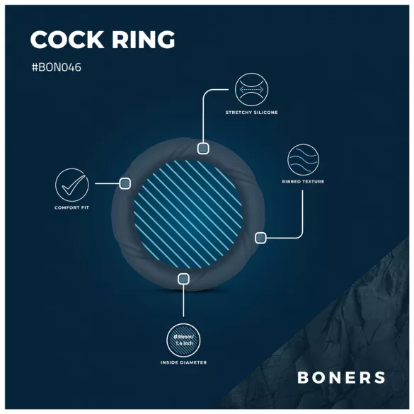 Boners Ergo - silikoonist peeniserõngas (sinine)