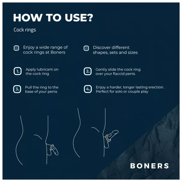 Boners Ergo - silikoonist peeniserõngas (sinine)