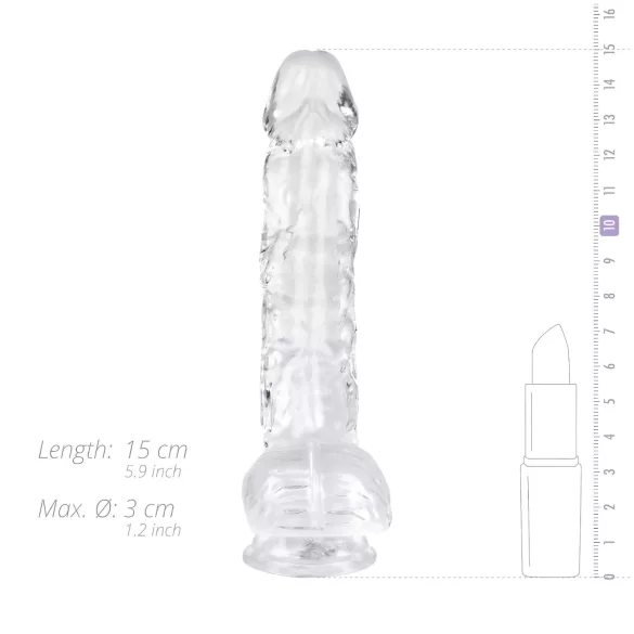 EasyToys - munanditega dildo - 13,5 cm - läbipaistev