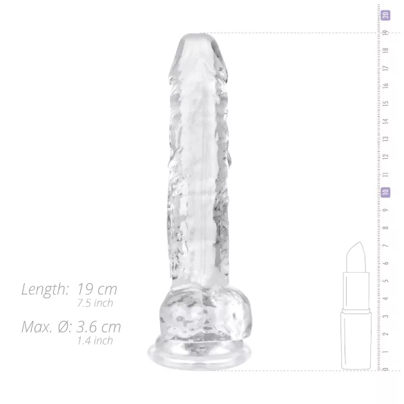 EasyToys - munanditega dildo - 17 cm - läbipaistev