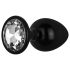 Easytoys Anaalkollektsioon - metallist anaalplug kiviga - M (must)