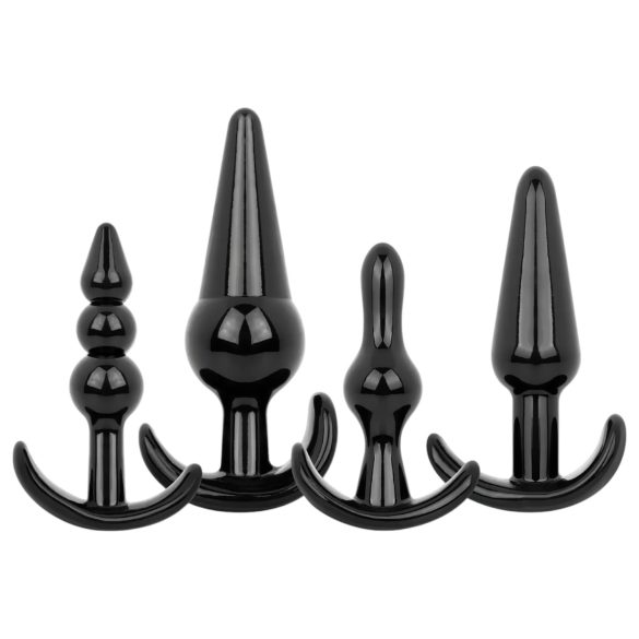 EasyToys - anaalpistikute komplekt - 4-osaline (must)