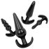 EasyToys - anaalpistikute komplekt - 4-osaline (must)