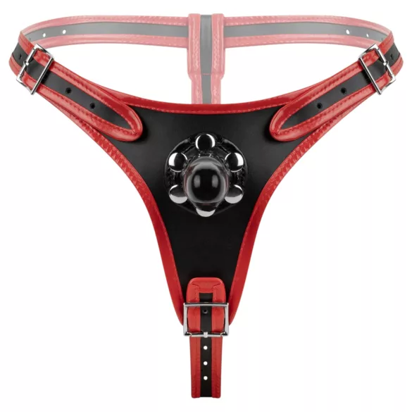 Easytoys - strap-on aluspüksid kolme dildoga - must