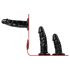 Easytoys - rihmaga tripla dildoga (must)