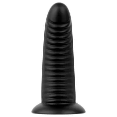   BUTTR Double Ribbed - hiiglaslik sooneline anaaltapp (must) - 26 cm