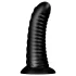 BUTTR Double Ribbed - hiiglaslik sooneline anaaltapp (must) - 26 cm