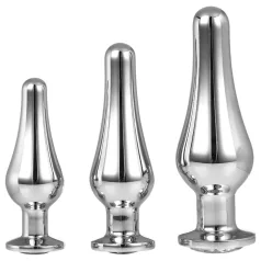   Gleaming Love - anaal-tipp-plugide komplekt (hõbedane, 3-osaline)