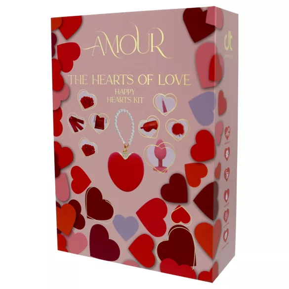 Dreamtoys Amour - südamekujuline vibraatori kinkekomplekt (punane)