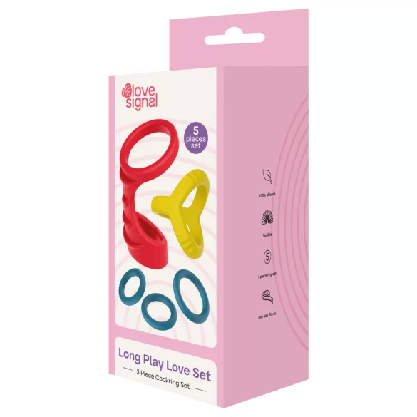 Dreamtoys Love Signal - peeniserõngaste komplekt (mitmevärviline)