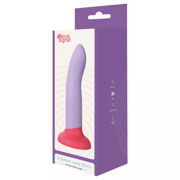 Dreamtoys Love Signal - kahevärviline silikoonist dildo, suur (lilla)