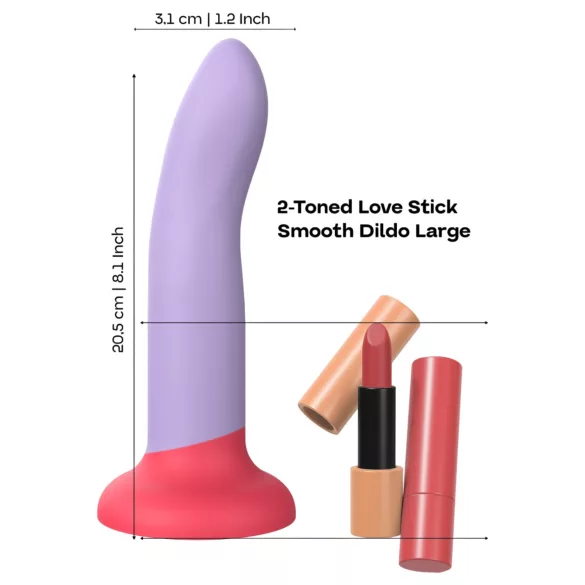 Dreamtoys Love Signal - kahevärviline silikoonist dildo, suur (lilla)