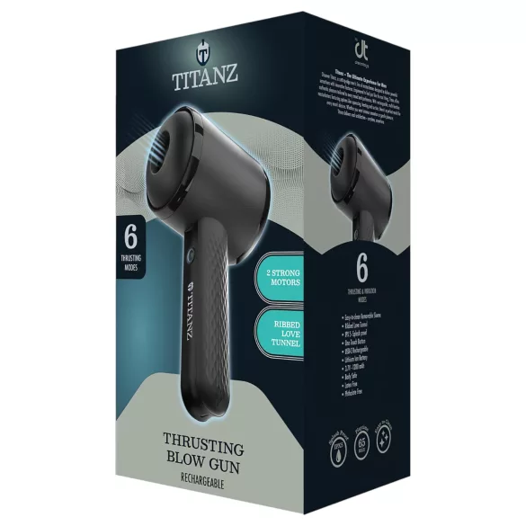 Titanz Thrusting Blow Gun - automaatne masturbaator (must)