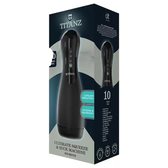 Titanz Ultimate Squeeze & Suck - automaatne masturbator (must)