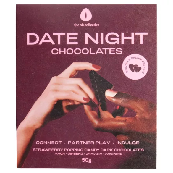 The Oh Collective Date Night - tumeda šokolaadi maca ja maasikatega paaridele (50 g)