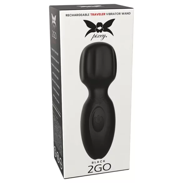 Pixey 2GO - akuga mini massaaživibraator (must)