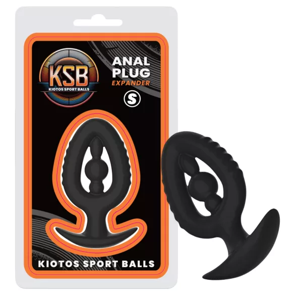 Kiotos - silikoonist anaaltapp laiendajaga S (must)