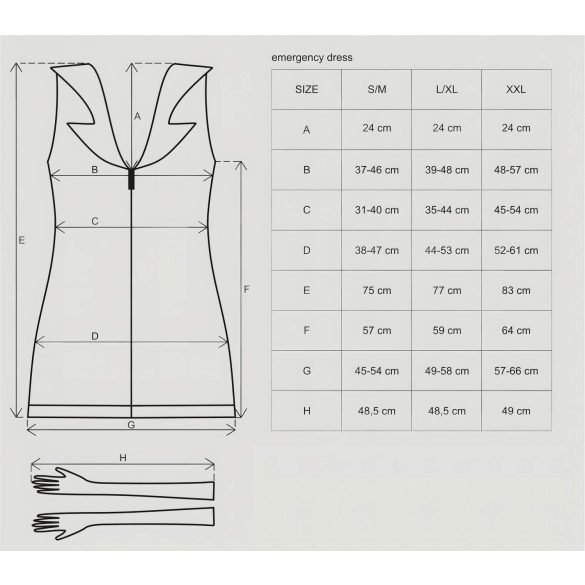 Obsessive Emergency - medõe kostüümikomplekt - valge (S/M)