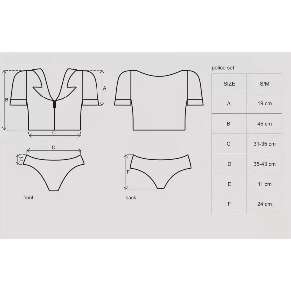 Obsessive Police - naispolitseiniku kostüümi komplekt S/M