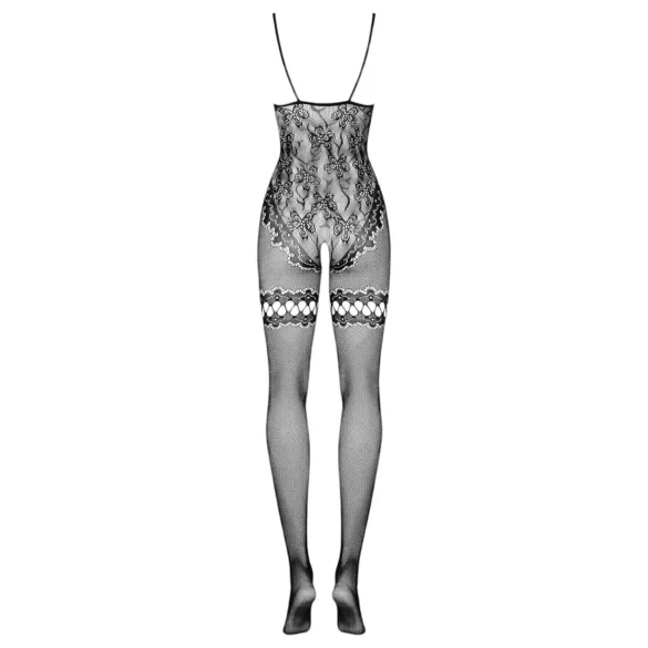 Obsessive - võrkbodysuit lillemustriga - must (S-L)