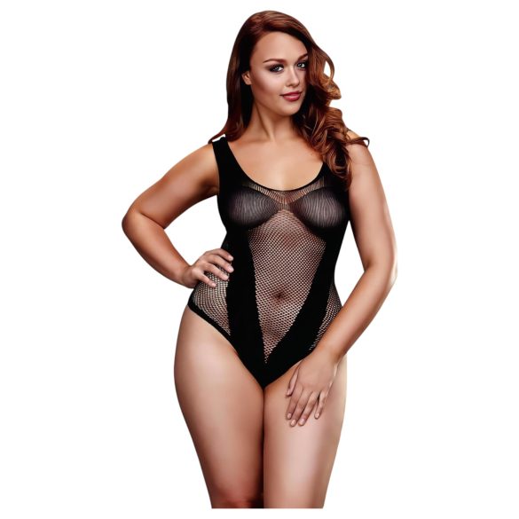 BACI Plus Size - kaval, võrklik body - must (XL-XXL)