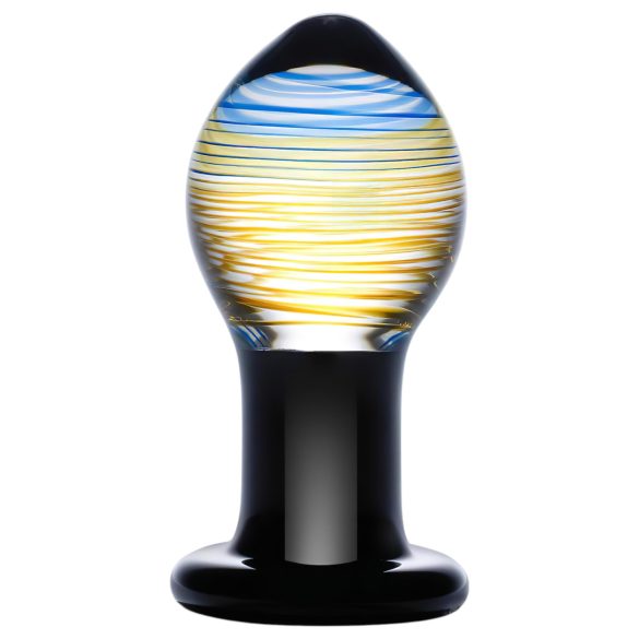 GLAS Galileo - klaasist anaalplug (must-kuldne)