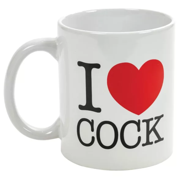 I Love Cock - kruus, erootiline kingitus (valge)