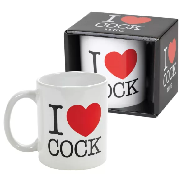 I Love Cock - kruus, erootiline kingitus (valge)