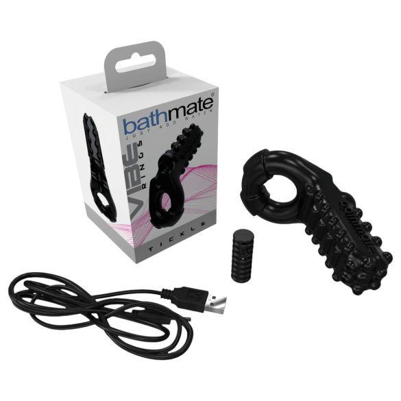 Bathmate Vibe Ring Tickle - must rõngas (must)