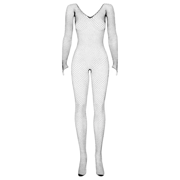 Obsessive - naiste võrkkangas avatud catsuit pikkade varrukatega - must S-L