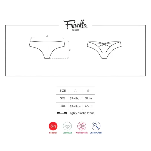 Obsessive Frivolla - vürtsikas pitsiline naiste aluspüksid - must
