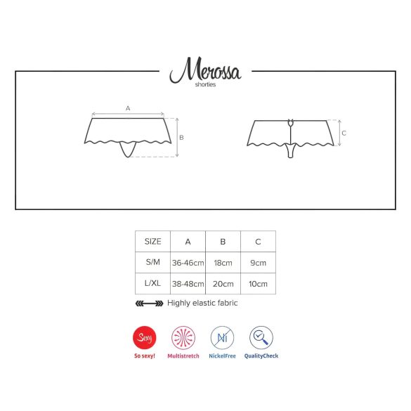 Obsessive Merossa - avatud naiste stringid kristallidega - must