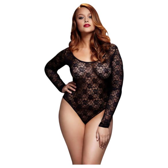 BACI pluussuuruses pikkade varrukatega pitsbody - must (XL-XXL)
