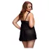 BACI Plus Size - avatud babydoll, täpiline - must XL-XXL