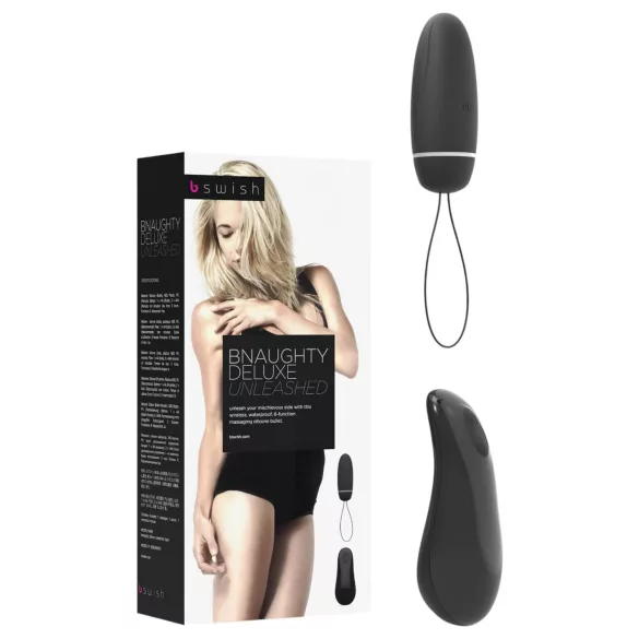 B SWISH Deluxe - kantav juhtmevaba vibro-muna (must)