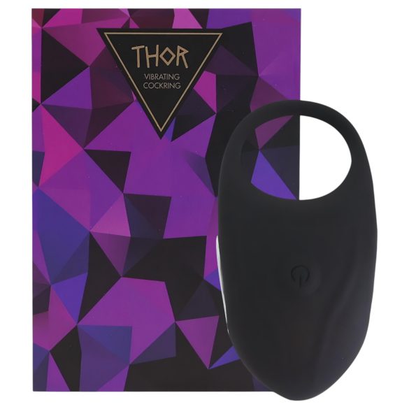 Feelztoys Thor - laetav vibromassaažiga peeniserõngas (must)