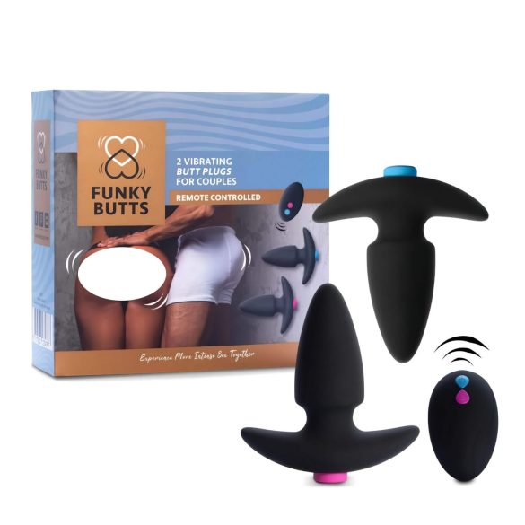 FEELZTOYS Funkybutts - laetav juhtmevaba anaalkomplekt (must)