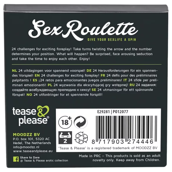 tease & please - Sex Roulette Foreplay - ruletimäng paaridele