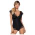 Obsessive Moketta - pitsvolangidega triibuline body (must)