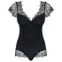Obsessive Moketta - pitsvolangidega triibuline body (must)