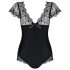 Obsessive Moketta - pitsvolangidega triibuline body (must)