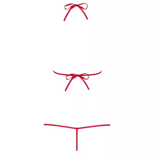 Obsessive Luiza - naiste bodi rihmadega - punane S/M