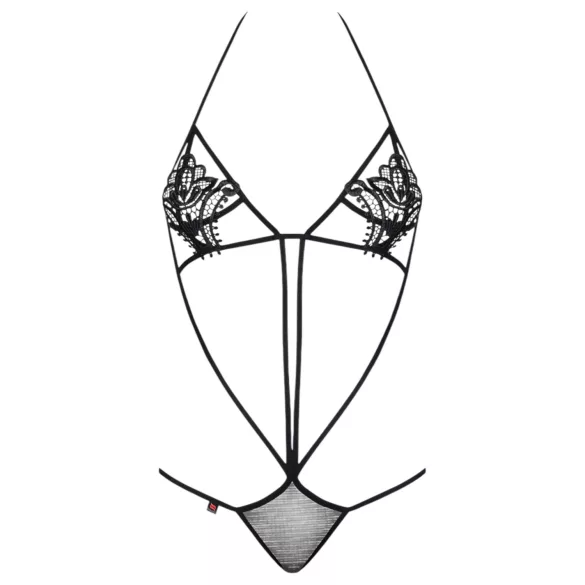 Obsessive Luiza - strapsidega body tulbimustriga - must S/M