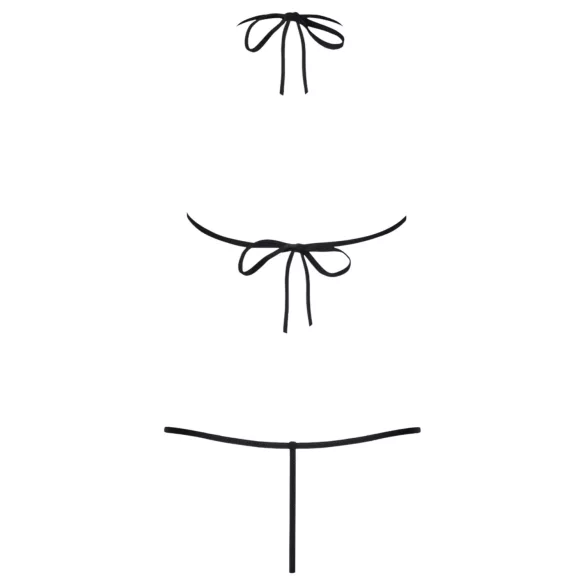 Obsessive Luiza - strapsidega body tulbimustriga - must S/M