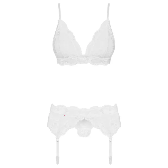 Obsessive - pitsiline pesukomplekt - valge - L/XL