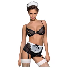   Obsessive Maidme - seksikas teenijanna kostüümikomplekt - 6 osa - L/XL