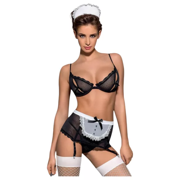 Obsessive Maidme - seksikas teenijanna kostüümikomplekt - 6 osa - L/XL